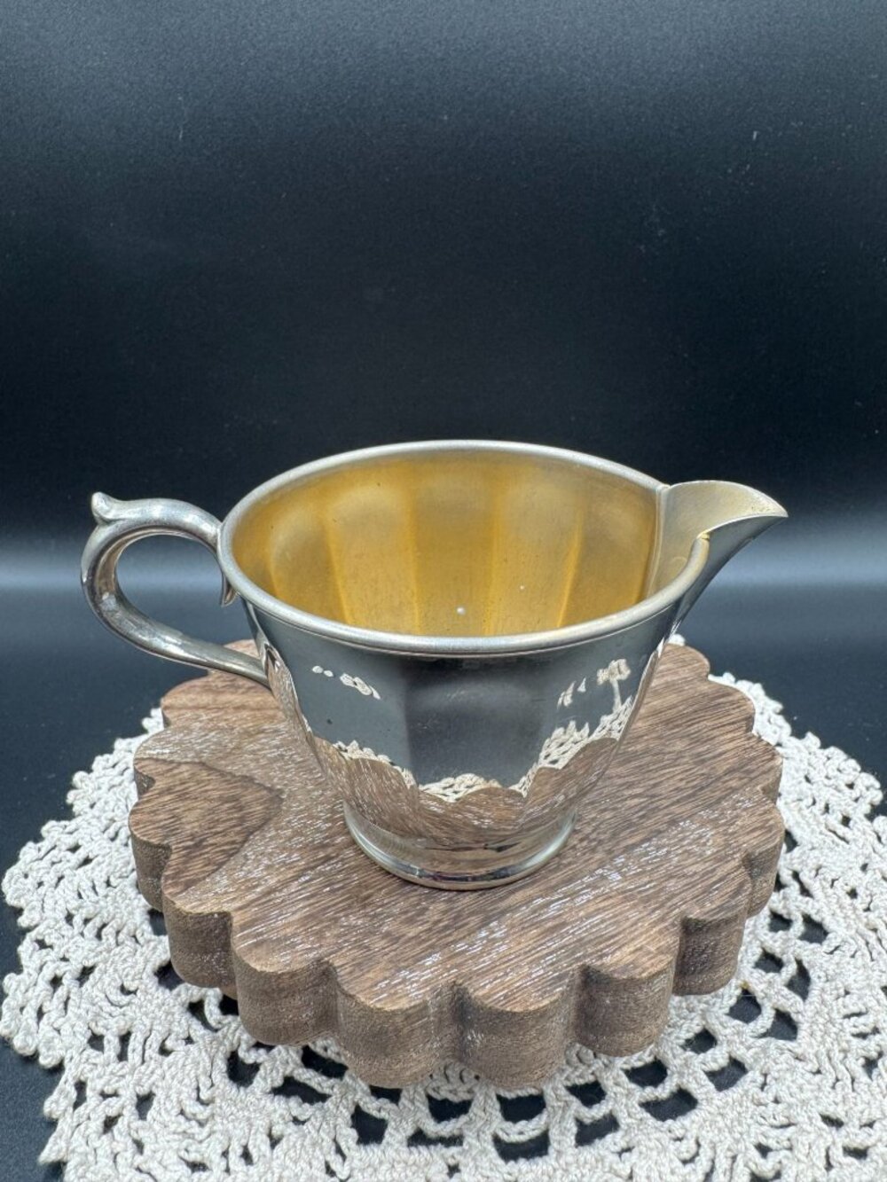 Vintage Manning Bowman #691 Silverplate Creamer Gold Interior